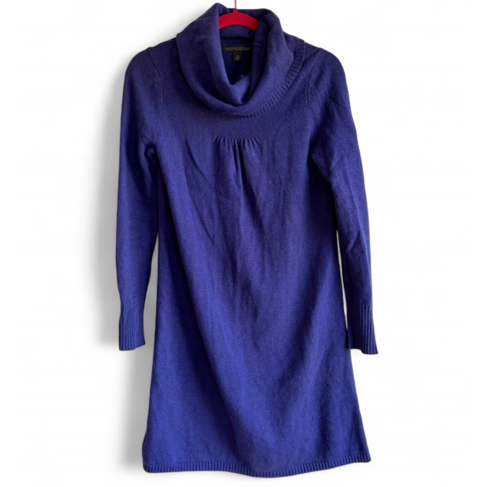 Banana Republic Cashmere Blend Blue Cowl Neck Sweater Dress Size XS